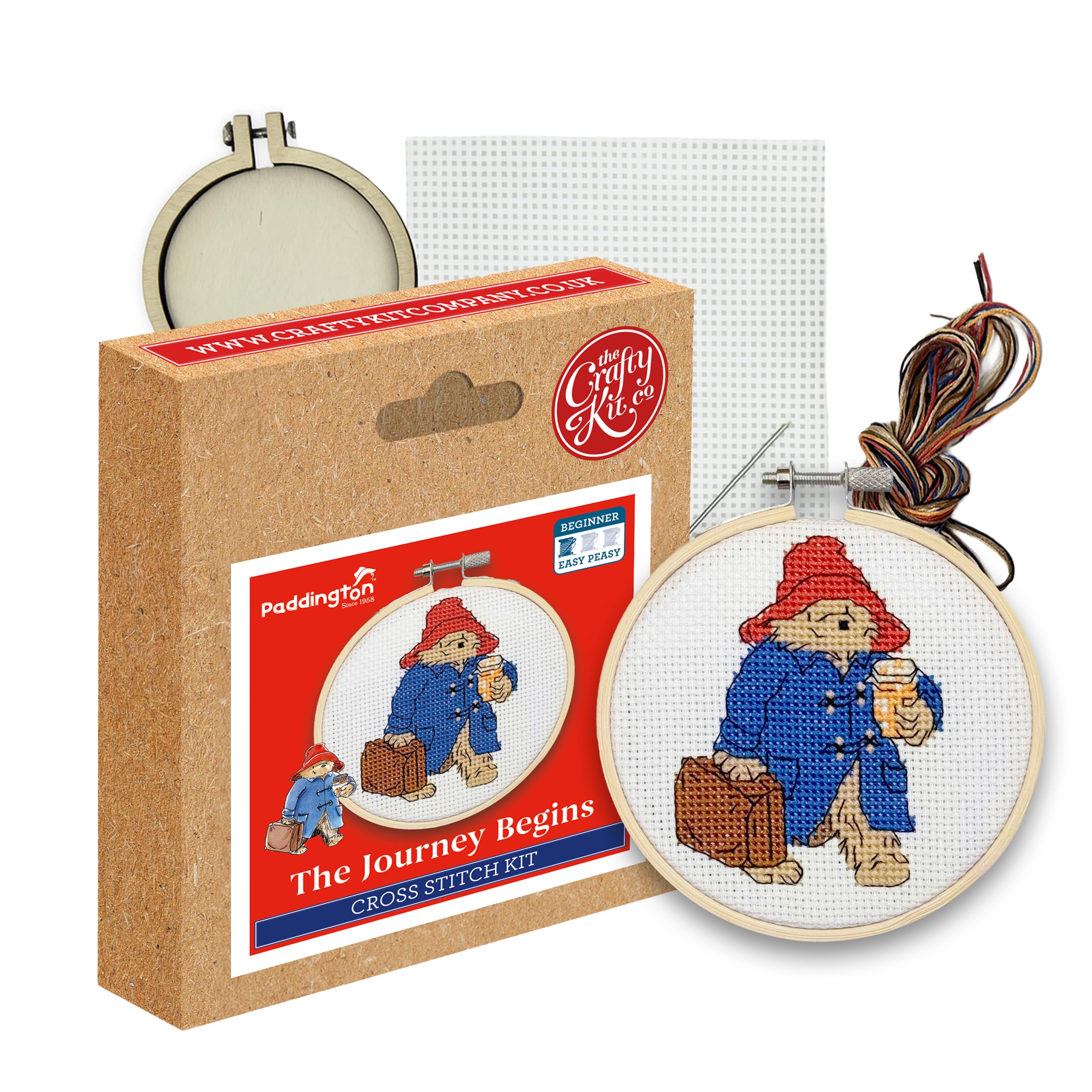 The Crafty Kit Multicolour Company Embroidery Starter Kit & Mini Cross Stitch Kit - The Journey Begins! | Eco-Friendly Diy Craft Kit For Beginners & Experienced Stitchers - Handmade Gift For Adults & Kids