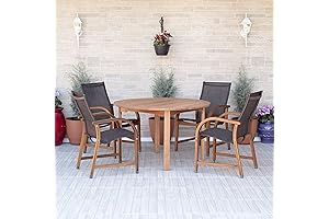Amazonia Bahamas 5-Piece Patio Round Dining Table Set: A Haven for Outdoor Gatherings