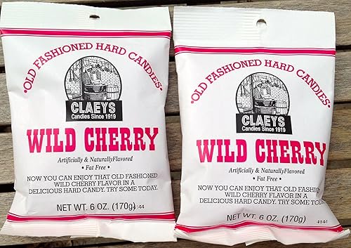 Claeys Wild Cherry - Caramelo duro antiguo con sabor a cereza silvestre, (2 bolsas de 6 onzas)