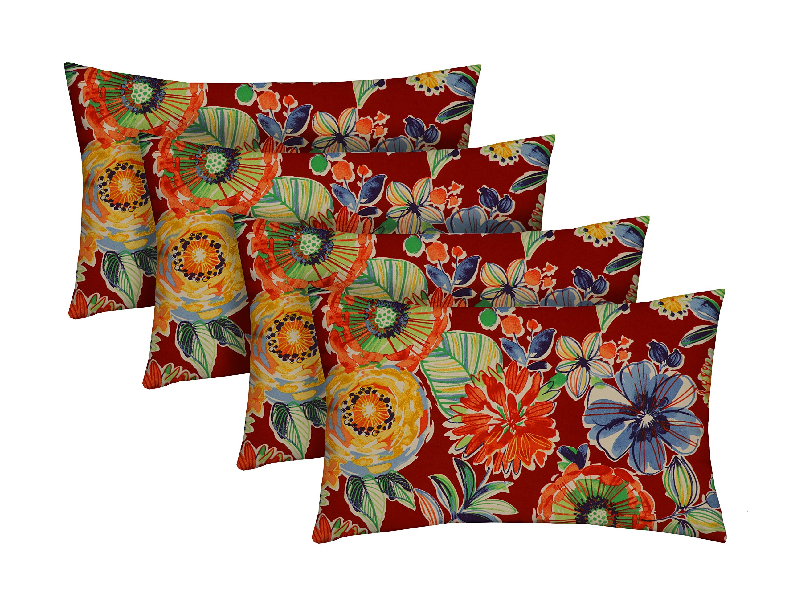 RSH Décor - Jumbo Lumbar Throw Pillows – Set of 4 | 26" x 16" | Indoor Outdoor Use – Patio, Lounge, Adirondack, Deck | Water & Fade-Resistant |