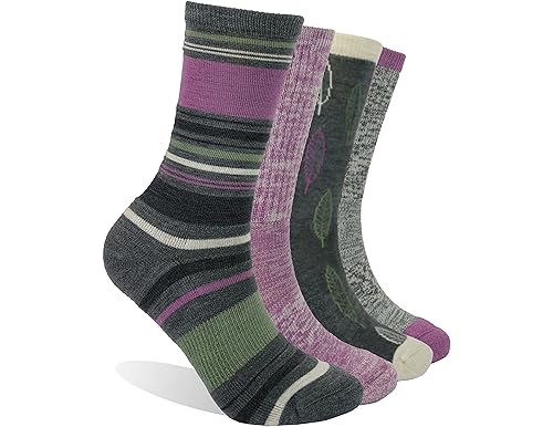 Best Enerwear 4 Pack Women's Merino Wool Outdoor Hiking Trail Crew Socks