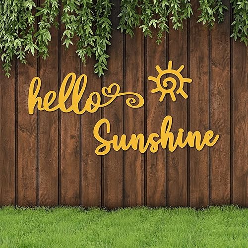 Unittype 3 letreros de bienvenida de madera rústica para puerta delantera, letrero de Hello Sunshine, decoraciones de verano para el hogar,