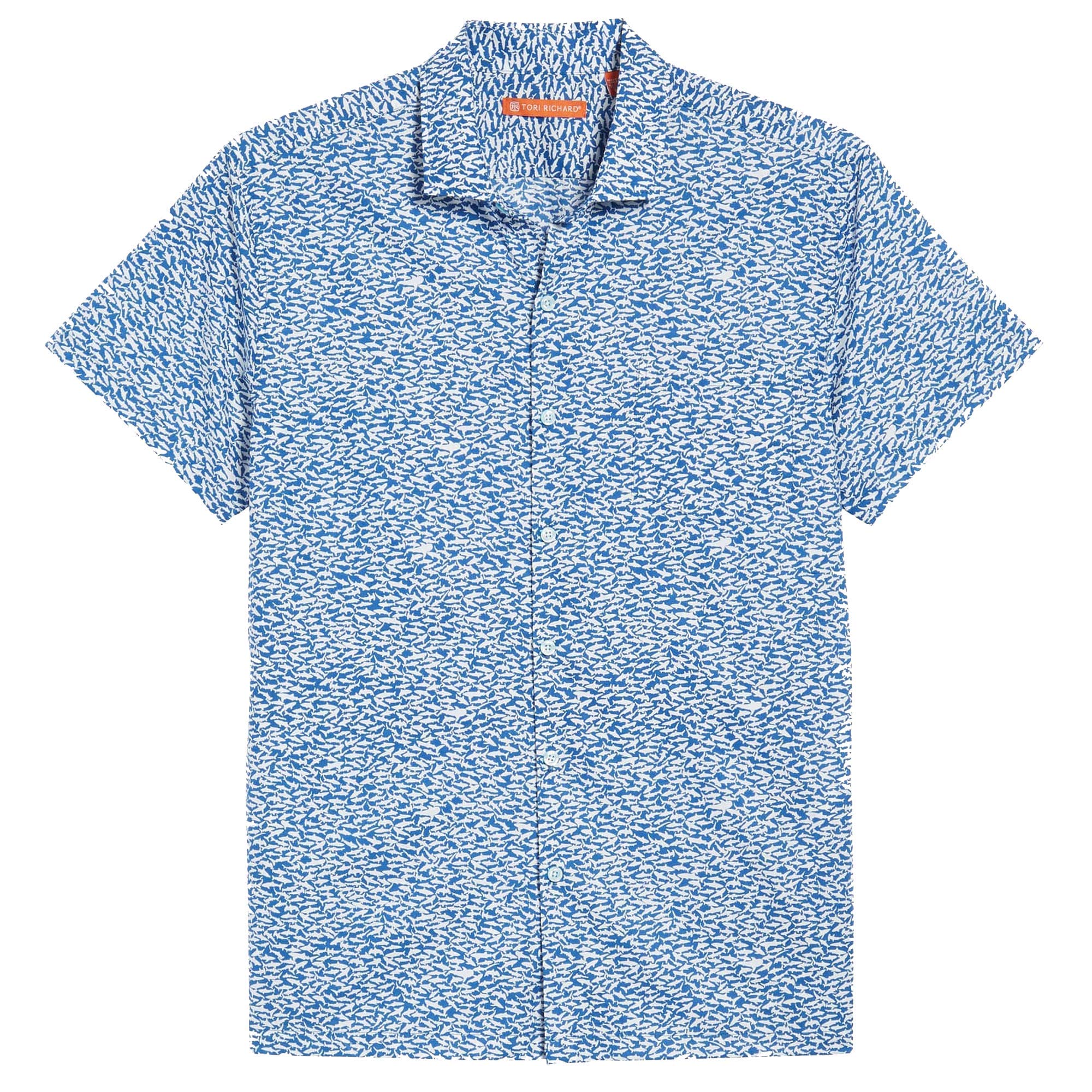 Tori Richard Shark Tank Cotton Lawn Camp Shirt - Marina