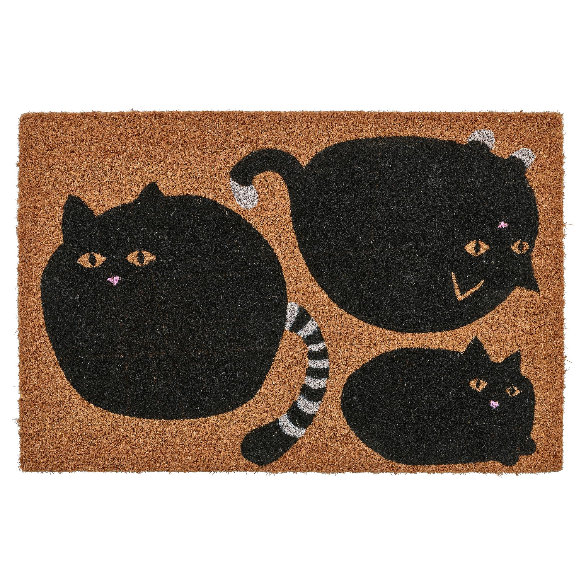Tapis paillasson chat noir VÄGTYP coco naturel brosse entrée 40x60