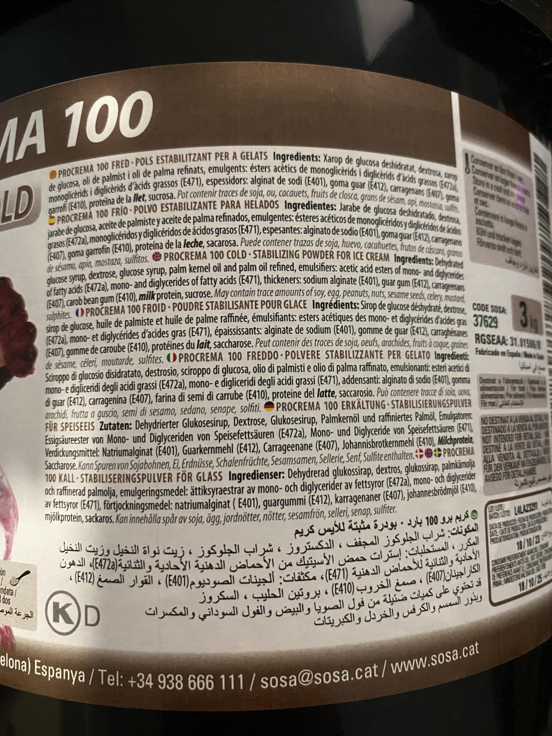 Sosa Text Procrema 100 Frío 3 Kg
