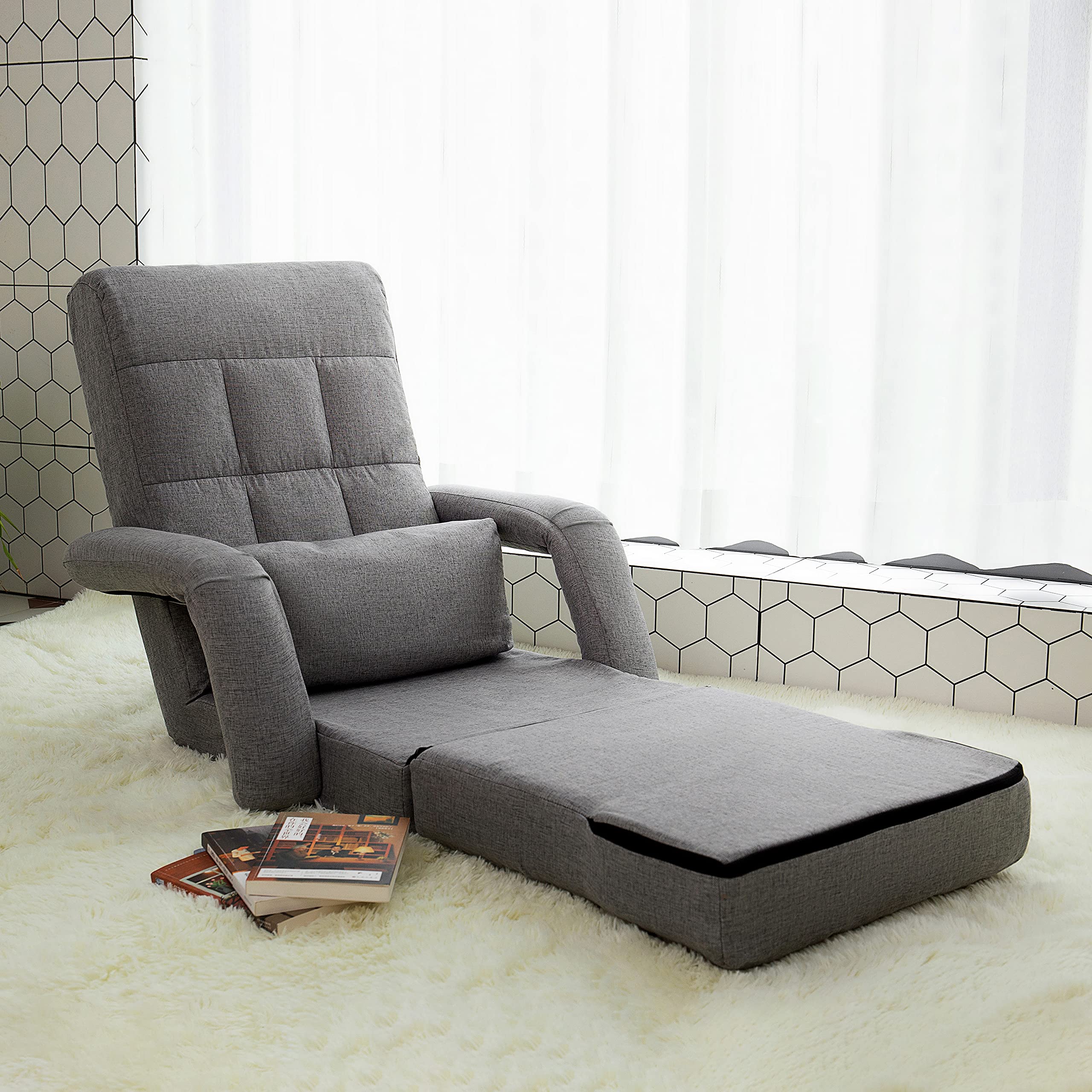 EdwnTung Floor Chaise Lounge Chair Folding Floor Sofa Folding Video