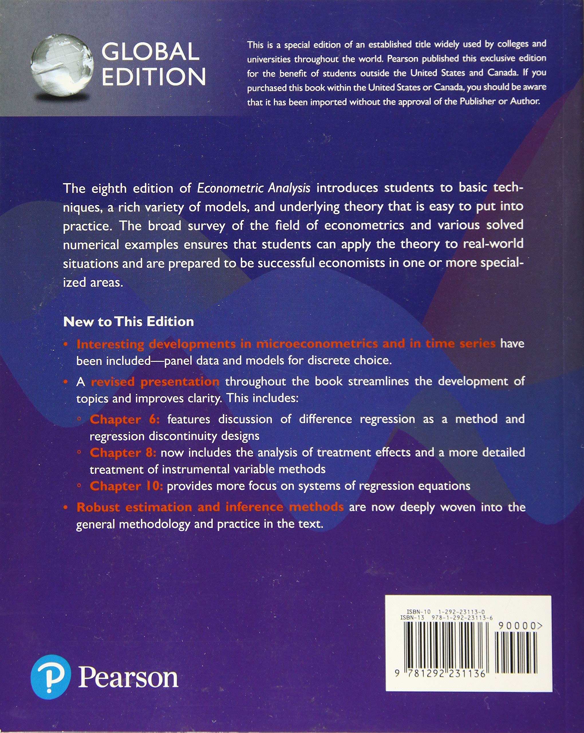 Econometric Analysis, Global Edition