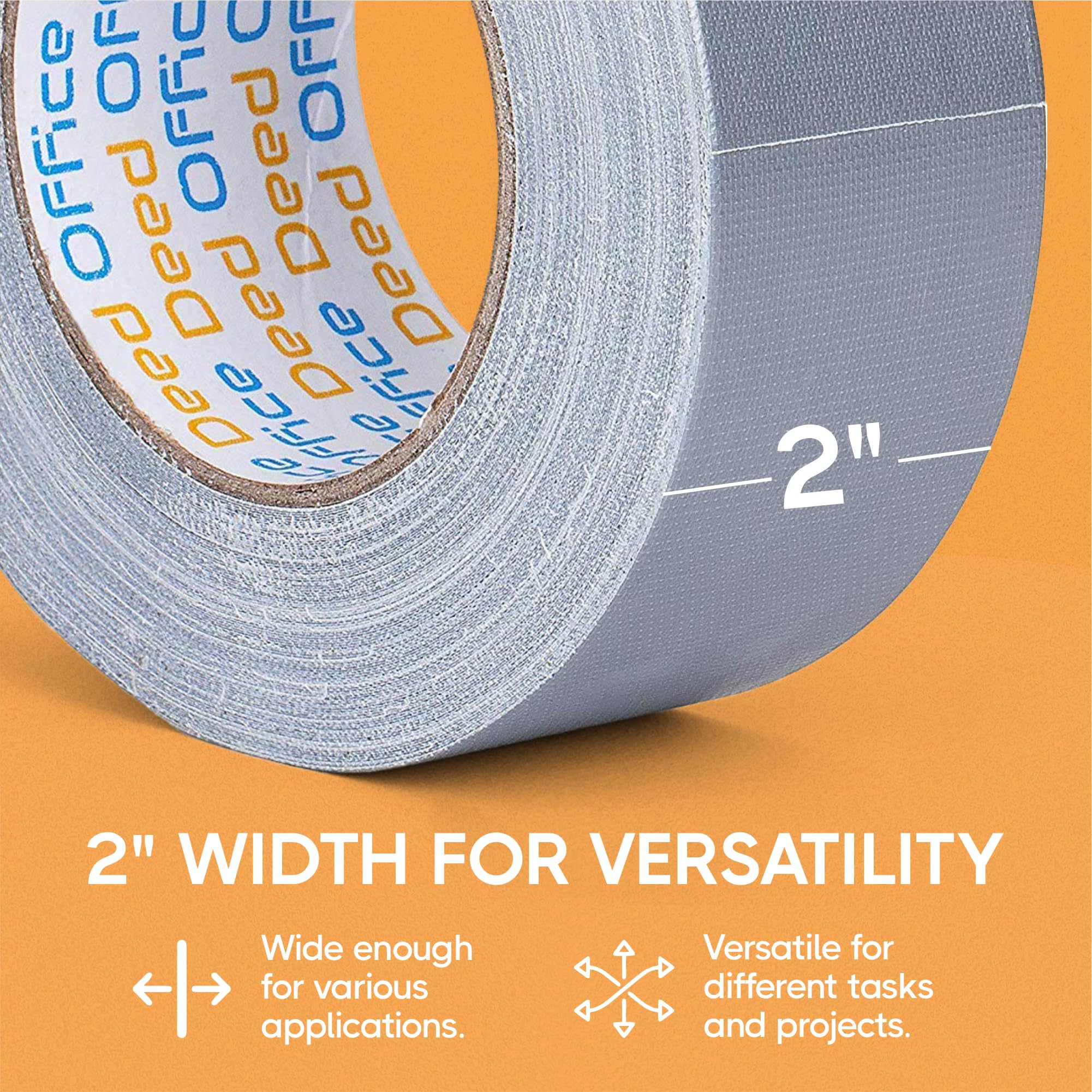 Professionelles Klebeband, 12 Rollen, Grau, 9 mm dick (4,8 cm x 30 Yard), 48 mm x 27 m – Großpackung für Handwerk, Reparaturen, Wartung, 360 Yards (12)