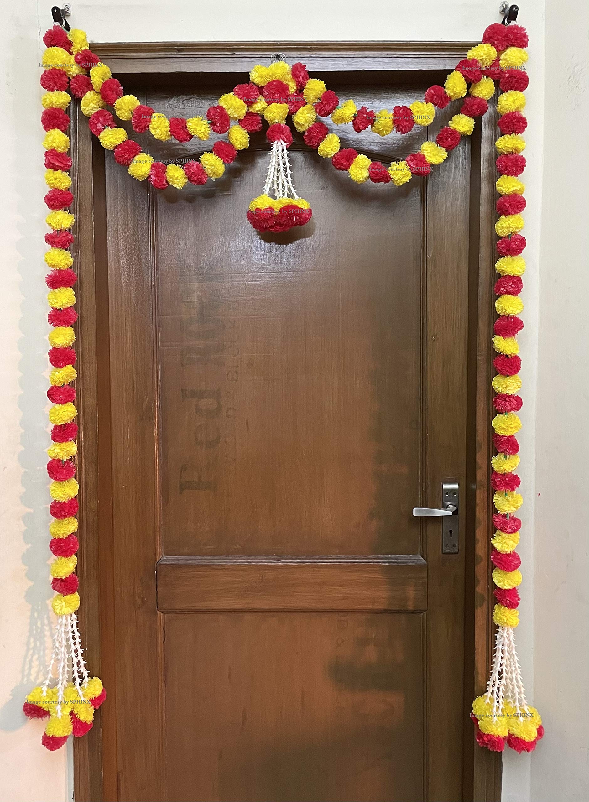SPHINX Artificial Marigold Fluffy Flowers and Tuberose (rajnigandha) Door toran Set/Door hangings (Approx. 100 x 158 cms) - (Yellow and Red) (B08TMRKJXC) Amazon Price History, Amazon Price Tracker