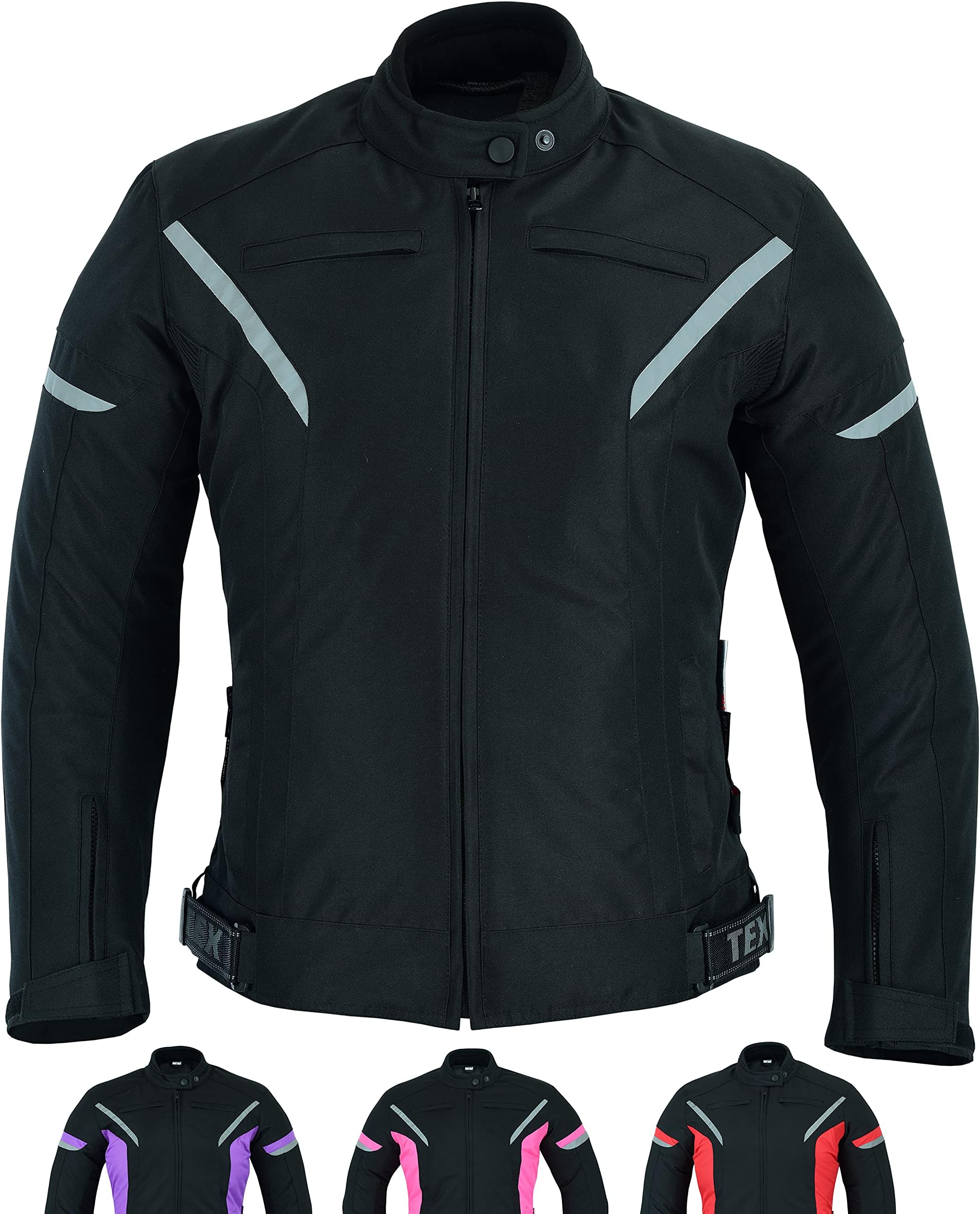 Veste De Protection Moto Respirante Avec Armure Dorsale - Homme Femme Noir Rouge L