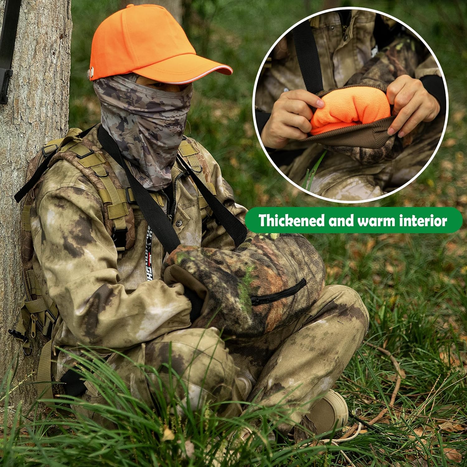 RunNico Camo Hand Muff Warmer - Unisex Camo Hunting Hand Muff - Camouflage Hunting Waist Pouch for Camping, Hiking, Football, Golf Activities - Image 4