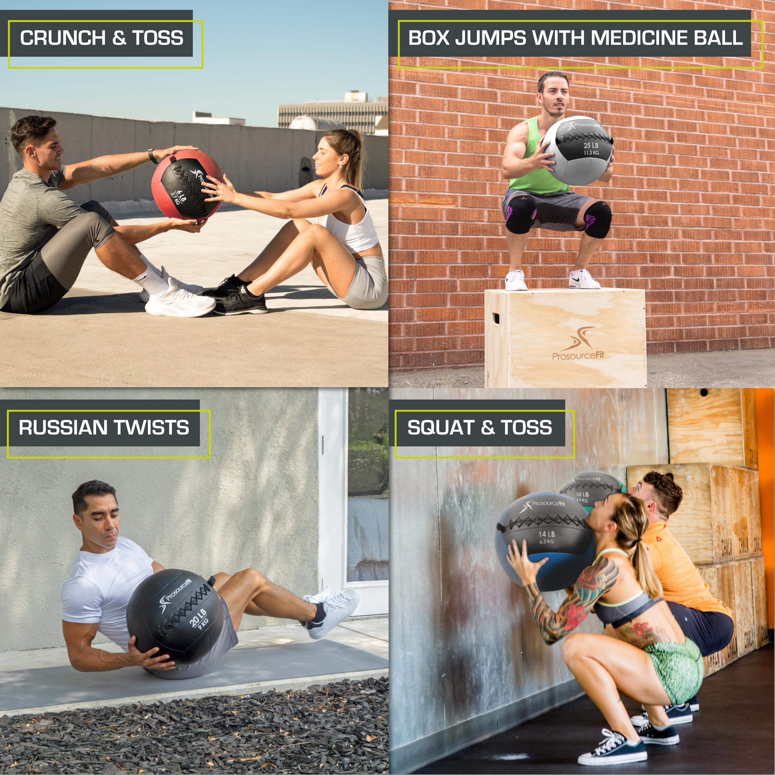 ProsourceFit Soft Medicine Balls, Wall Balls and Full Body Dynamic Exercises