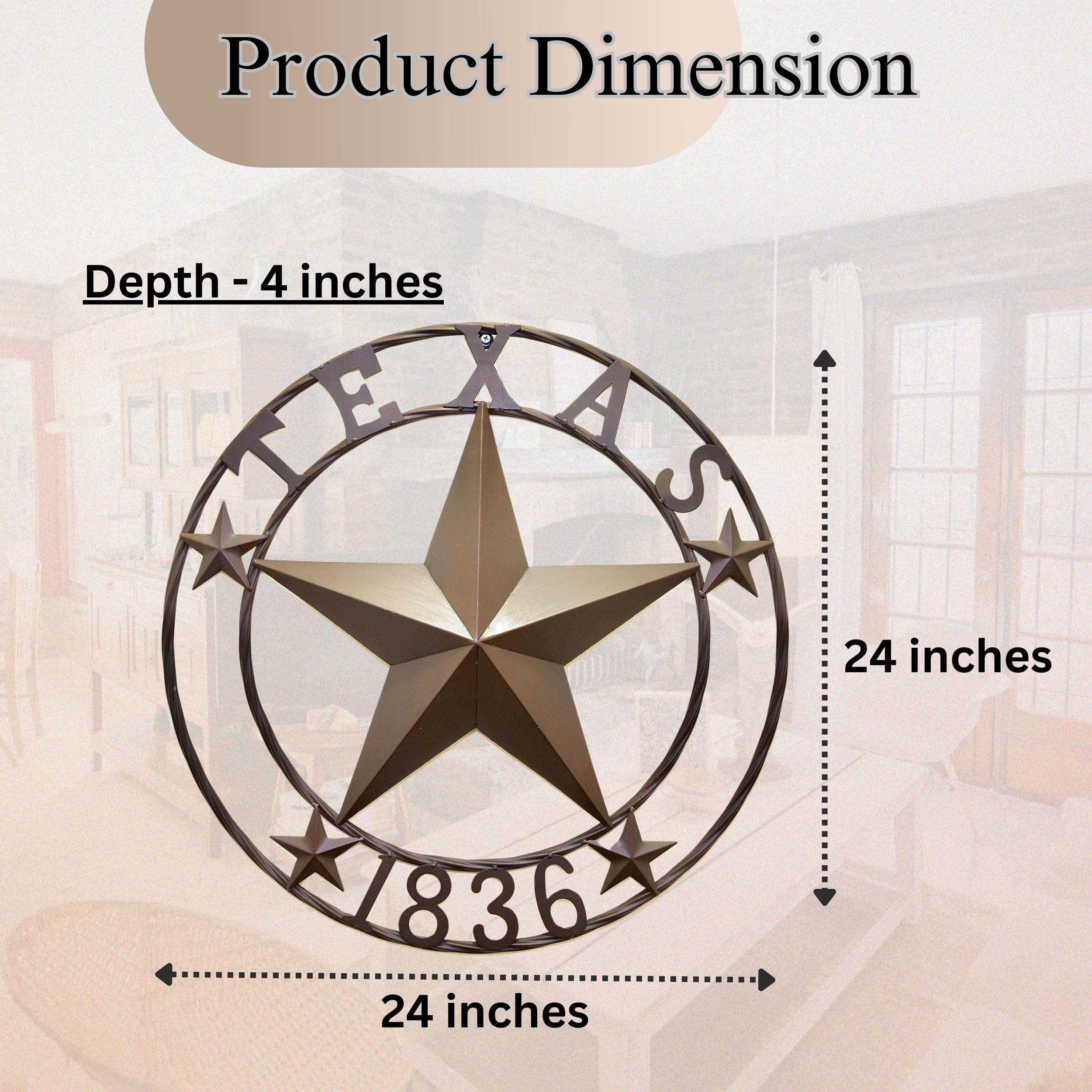BestGiftEver Metal Circle – Texas 1836 Targa decorativa da appendere alla parete