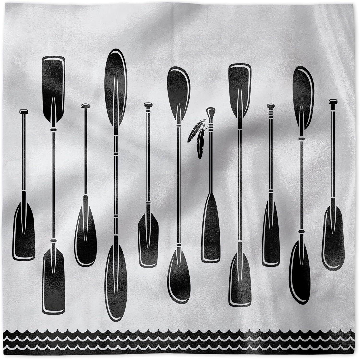 Amazon.com: Lunarable Oar Decorative Satin Napkins Set of 4, Kayak Set ...