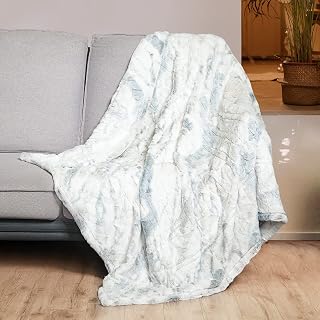 WOOMER 50x60 Heated Electric Blanket Throw - 4 Heat Levels, 4H Auto-Off, ETL Certified Faux Fur, Machine Washable, Overheat Protection
