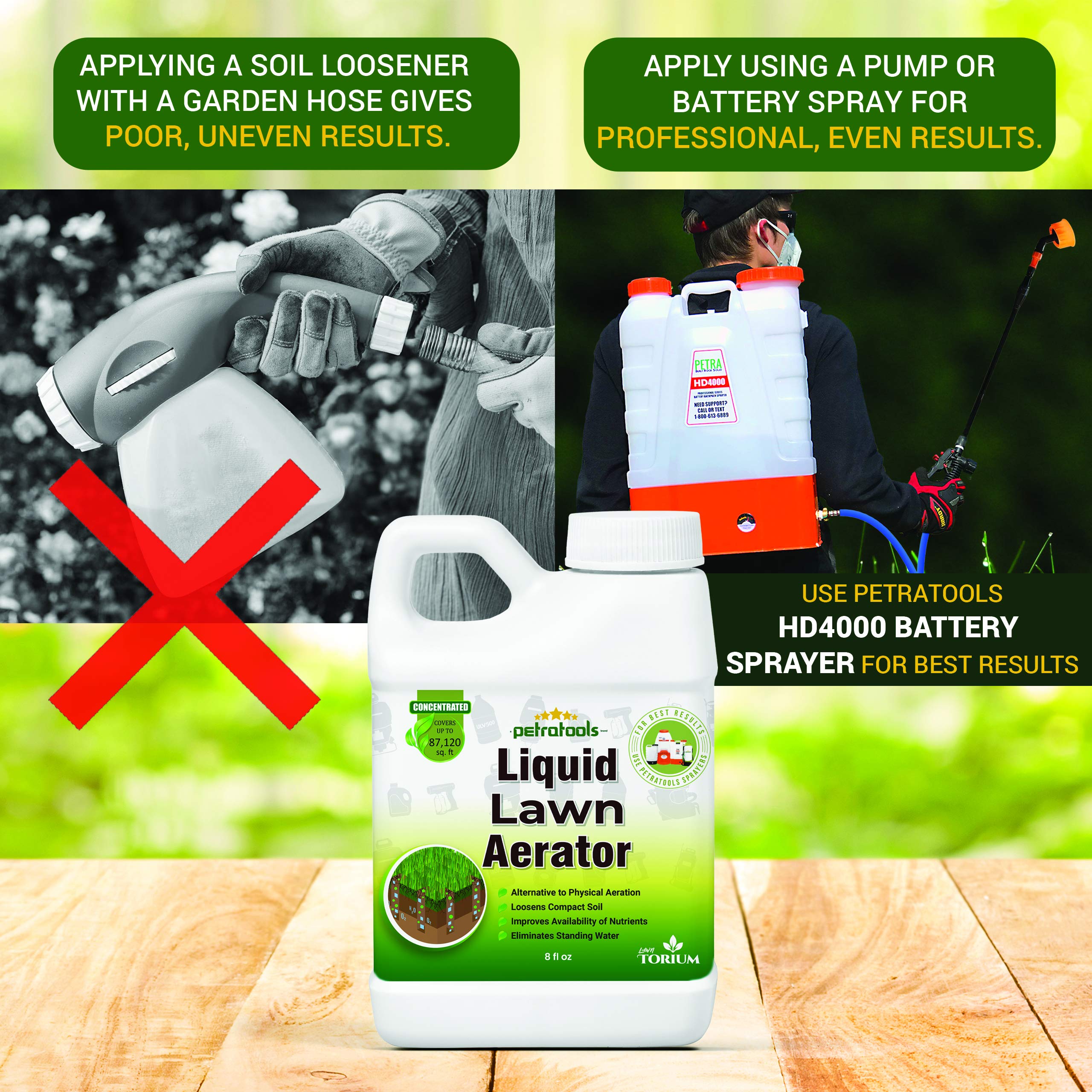 PetraTools Liquid Lawn Aerator Super Concentrate 2Acre Coverage, For