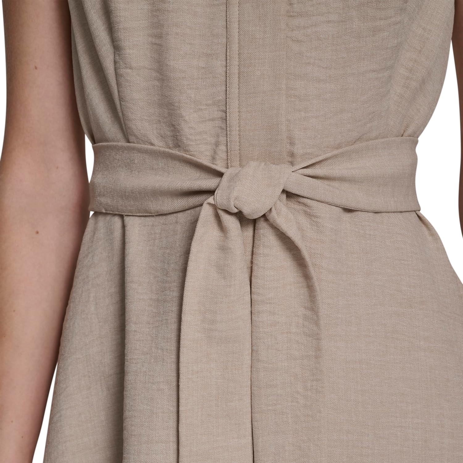 DKNY Womens Sleeveless Collared Neck Mélange Washer Fit and Flare Dress - Image 5