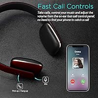 Vista 4 de August EP636 Auriculares Bluetooth - Auriculares inalámbricos en la oreja con NFC/micrófono de auriculares - Rojo