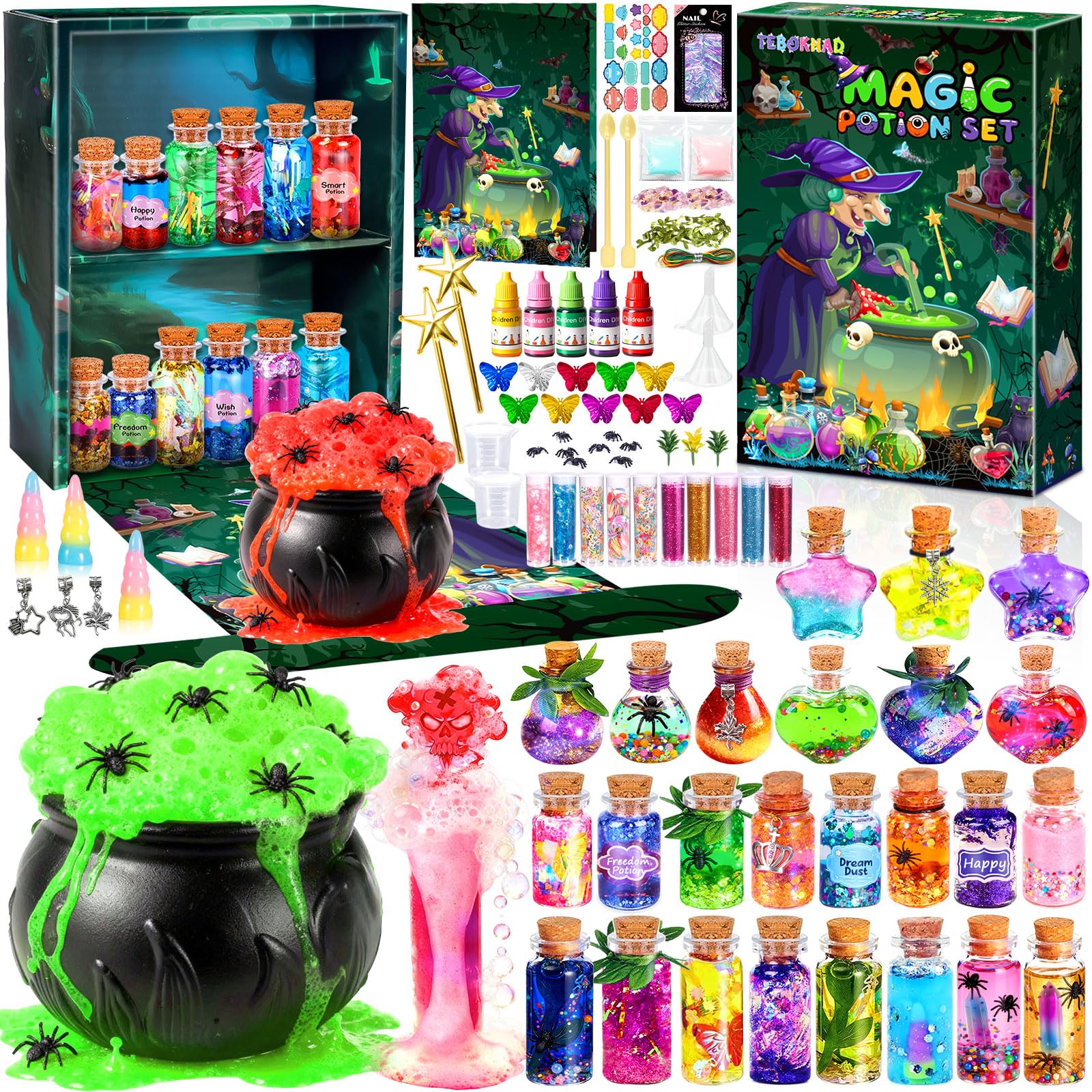 Pozioni Magiche Bambina – Kit Creativo Con 22 Bottiglie, Glitter E Accessori – Regalo 6-10 Anni