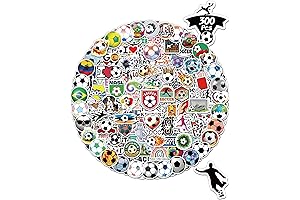 300 PCS Soccer Stickers for Kids, Waterproof Soccer Team Stickers for Sports...