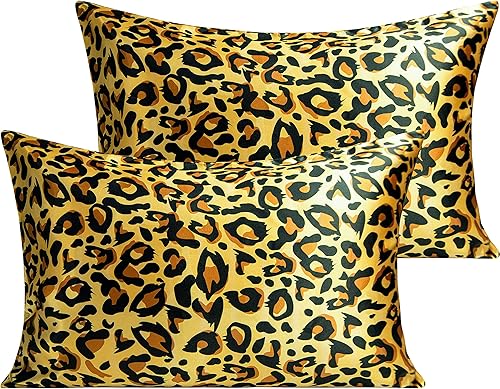 Vista 21 de BEDSUM Paquete de 2 fundas de almohada de satén de seda King para cabello y piel, suaves y lujosas, fundas de almohada con cierre de sobre, 20 x 36