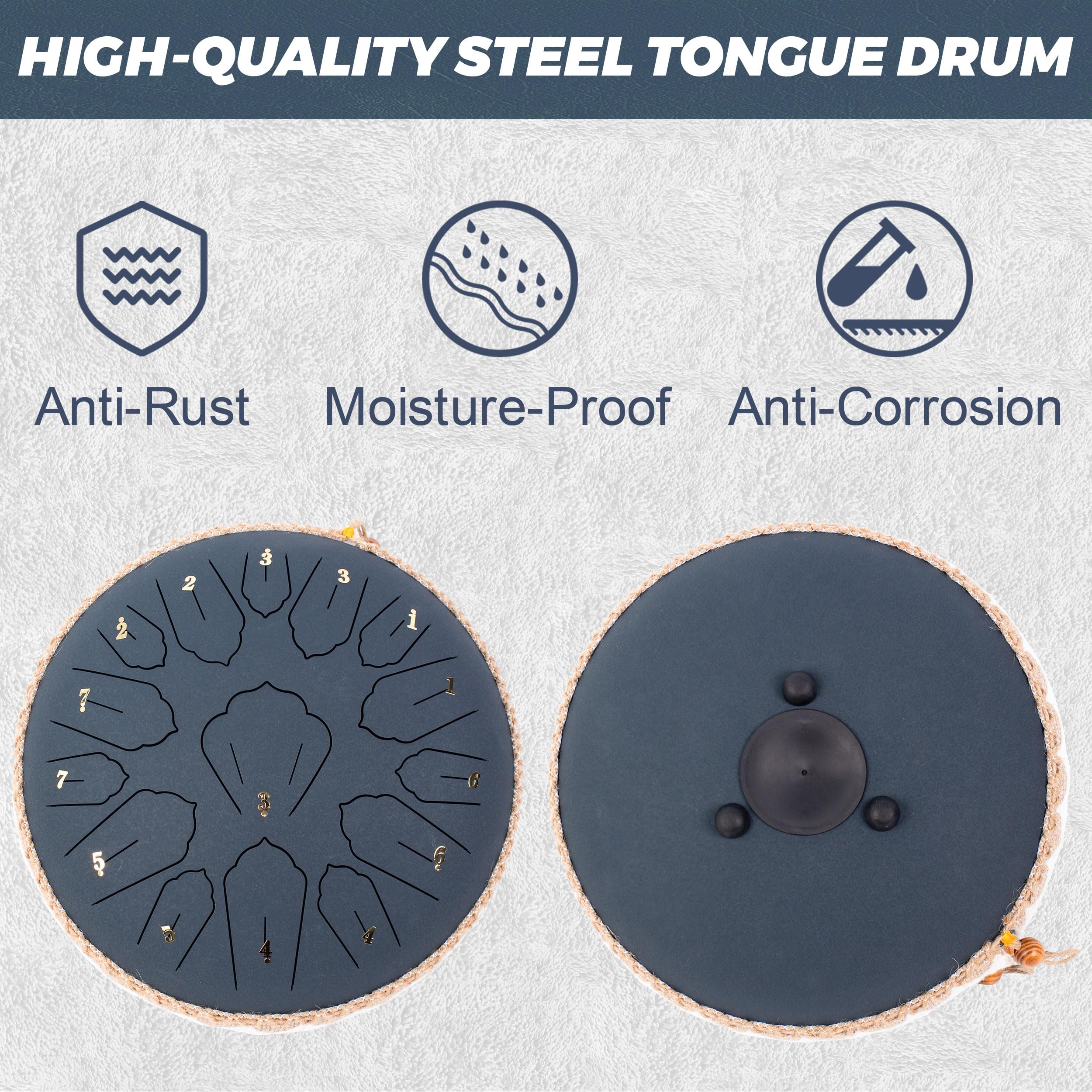 Steel tongtrommel, 22/6 inch, handpan-instrument, tongtrommel Steel tongtrommel, 22/6 inch, handpan-instrument, tongtrommel