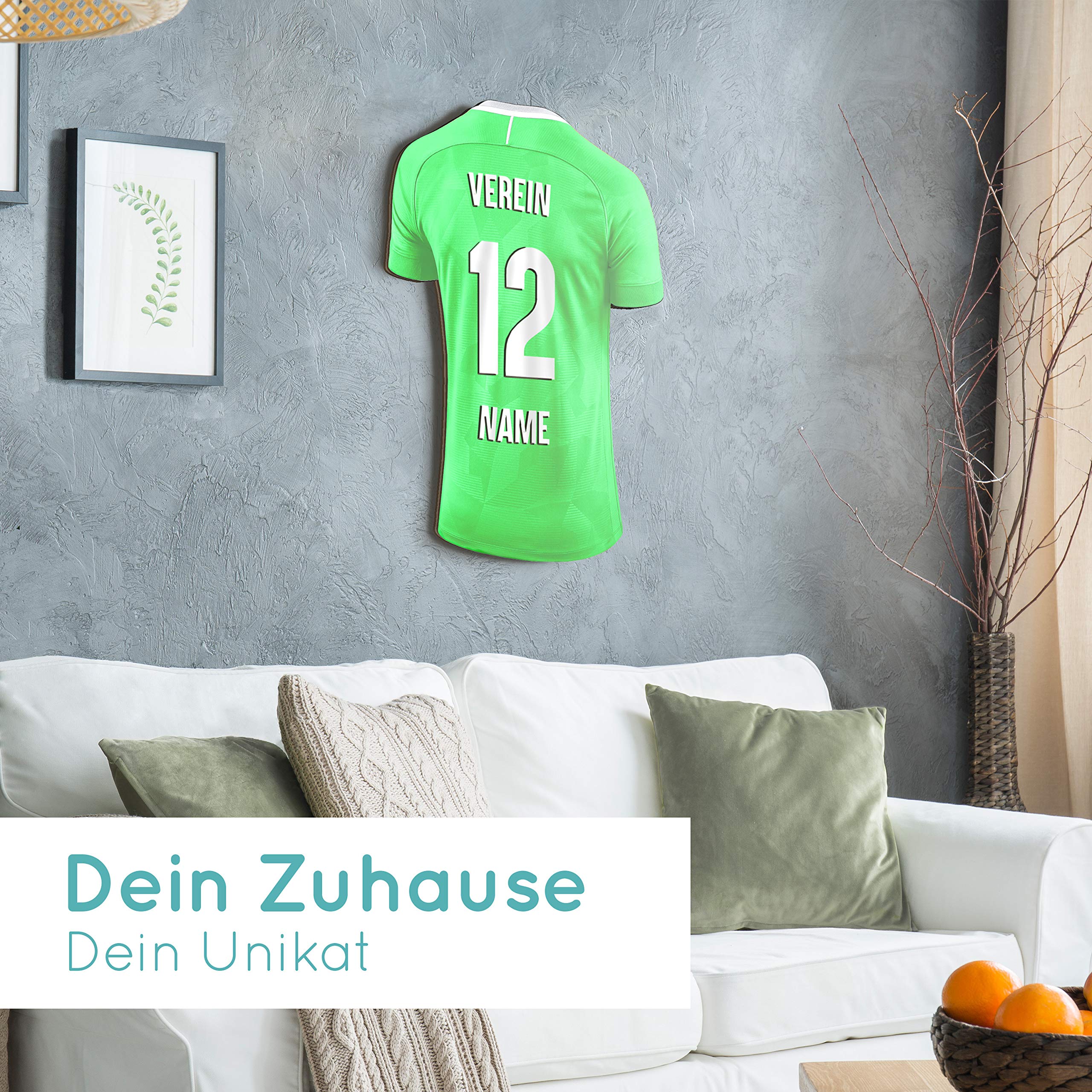 Elbeffekt Trikotlampe für Wolfsburg Fans aus Holz - personalisierbares Geschenk - schenke Dein individuellen Wolfsburg Fanartikel aus Echtholz