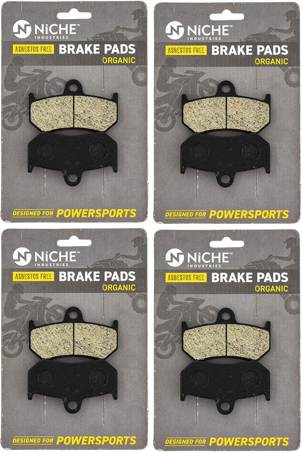NICHE Brake Pad Set for Yamaha Apex LTX Attak Nytro RX1 RS Vector Rear (Organic) 8FU-W0046-01-00 4 Pack