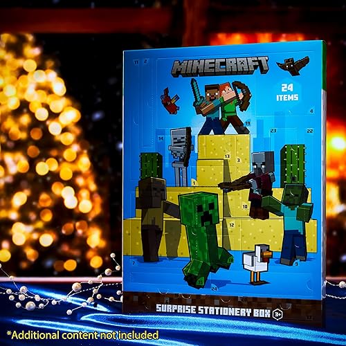 Miniatura 2 de Minecraft Calendario de Adviento 2024 para niños y adolescentes - Calendario de Adviento único para niños (verde)