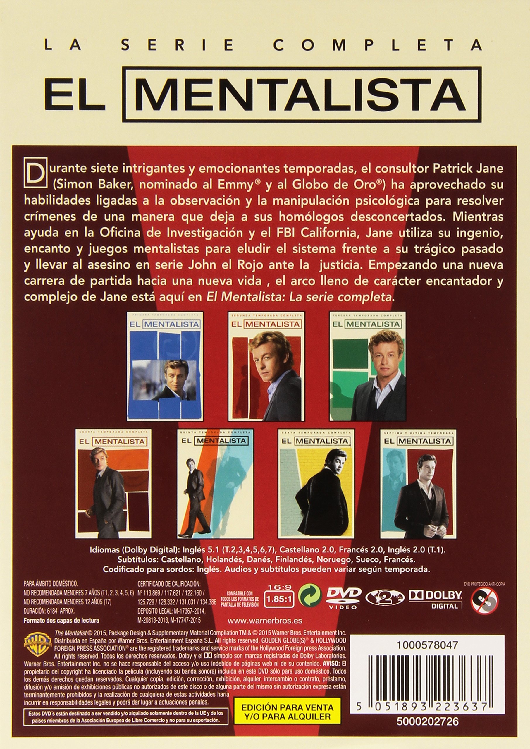 El Mentalista Temporada 1-7 [DVD]