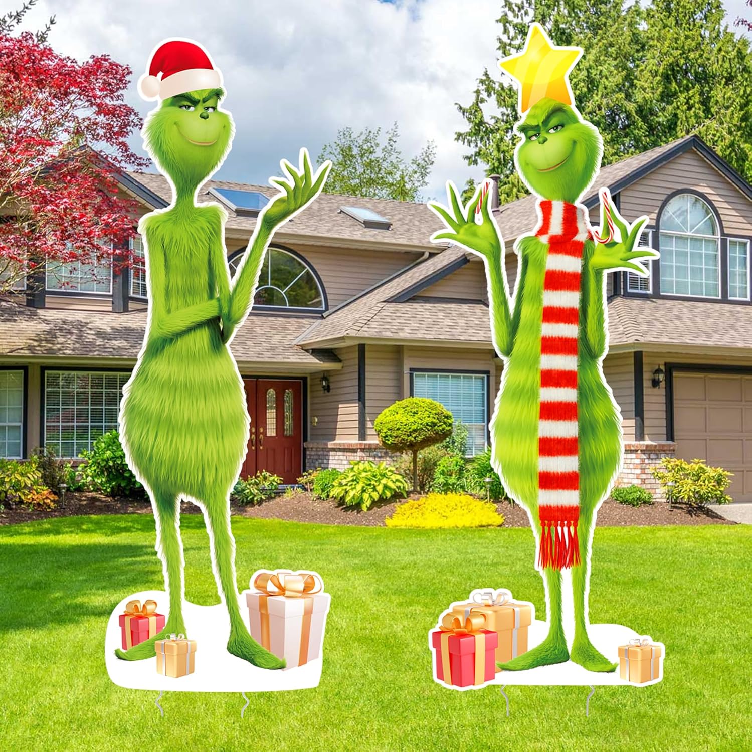 47in Christmas Yard Signs Decorations Outdoor,Xmas Decor Outside for Holiday Yard Fence Garden Lawn(Style10) No Light Style10