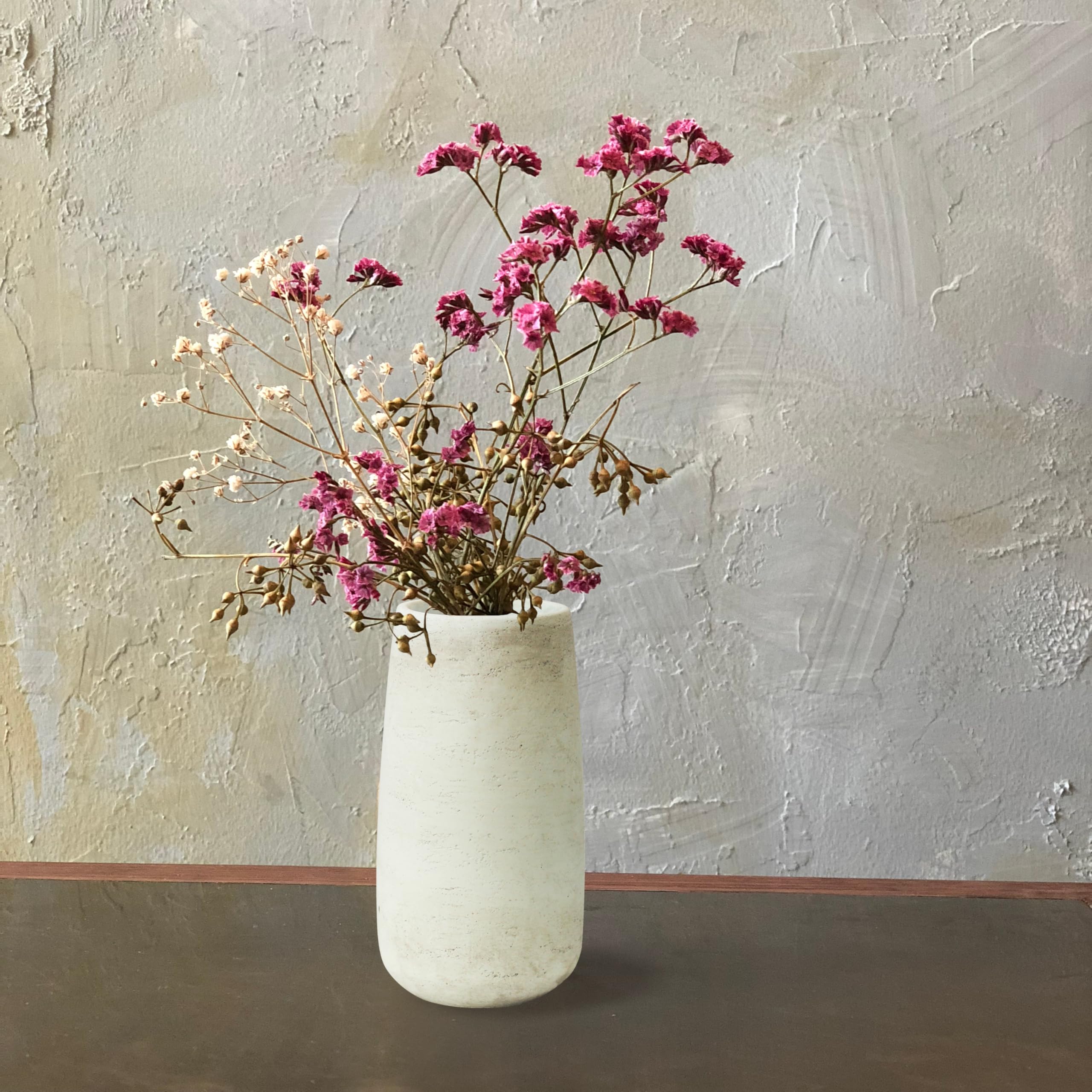 Olly & Rose Flower Vase Light Beige Soho Ceramic Vase Textured Effect 25cm Vase for Flowers Decorative Home Decor - Image 2