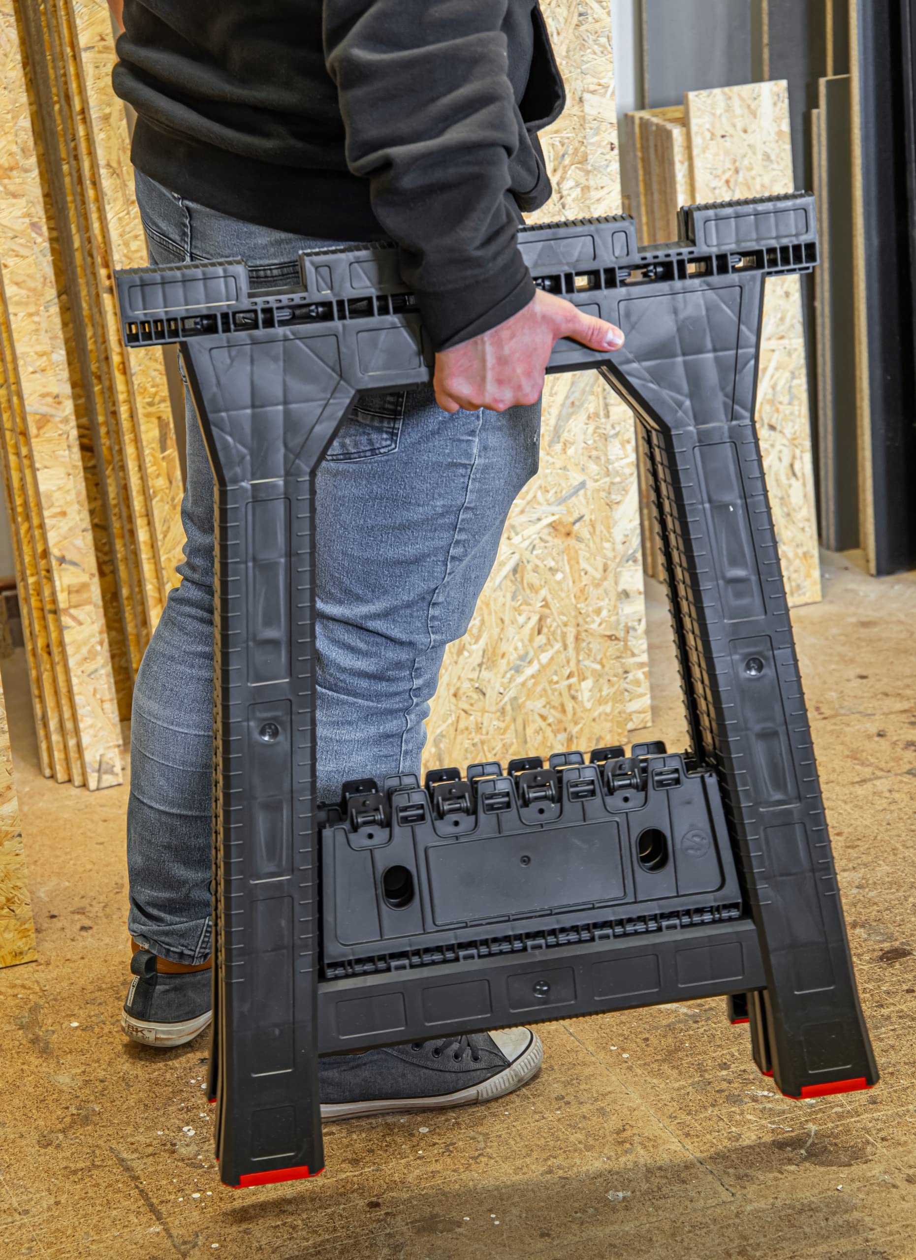 Tréteaux Pliables Lot de 2 bancs de Travail Pliables avec Plateau pour Outils et Petites pièces avec Pieds antidérapants jusqu'à 350 kg