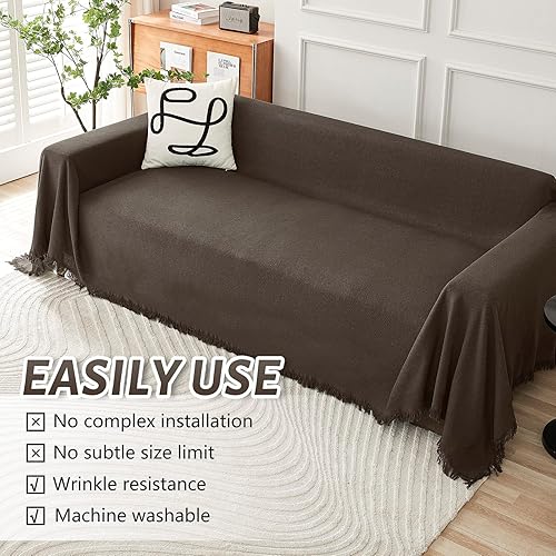 Miniatura 6 de Funda de sofá para sofá biplaza reclinable, futón, protector lavable, de tela gruesa transpirable, decoración de sala de estardormitorio, 71 x 102