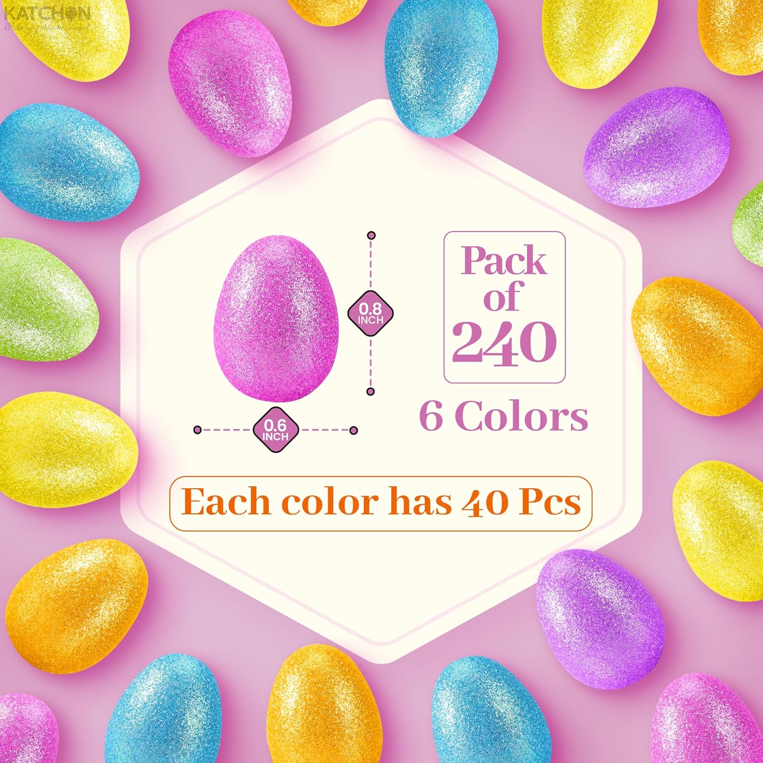 KatchOn, 240 Pc Assorted Mini Easter Eggs Bulk | Colorful Foam Tiny Easter Eggs 1.5×1.8 cm for Crafts | Easter Party Favors, Easter Basket Stuffers | Easter Decorations for Home Decor