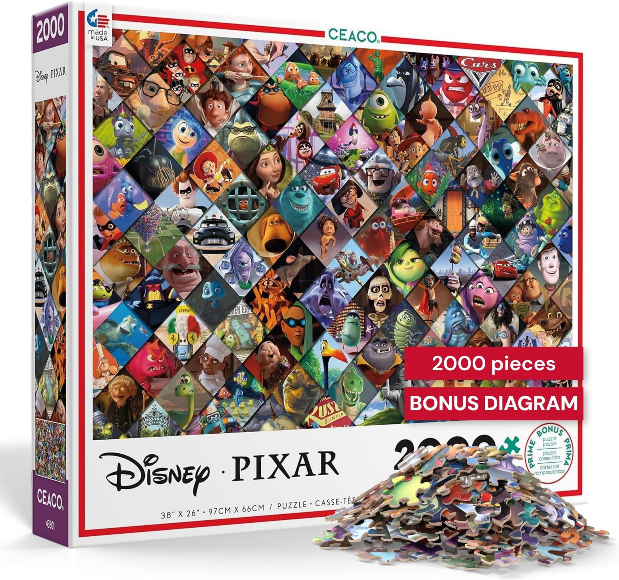 Ceaco - Disney/Pixar Clips - 2000 Piece Jigsaw Puzzle , 5"