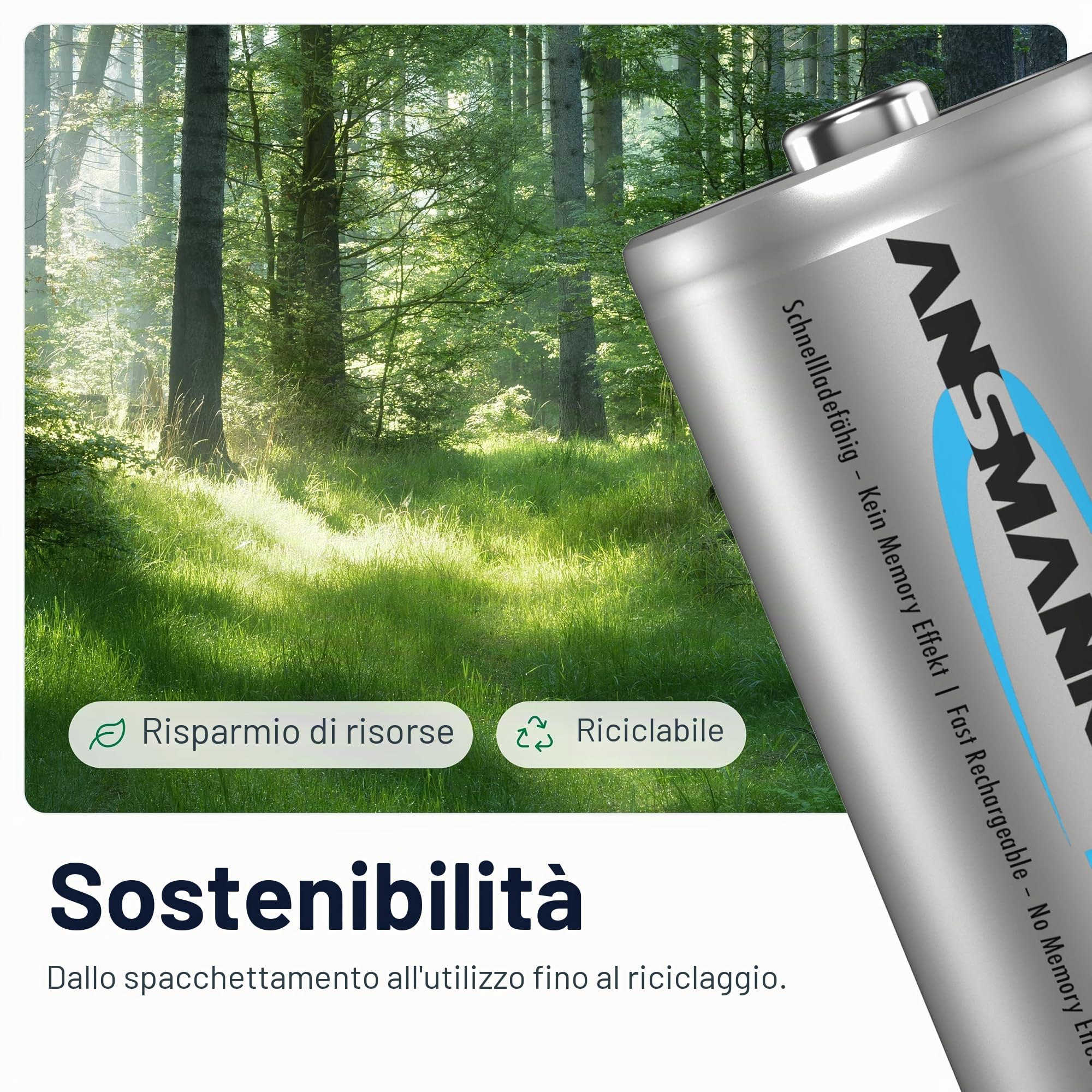 ANSMANN Mono D Akku Tipo 10.000mAh Batteria Ricaricabile ad Alta Capacita 6x Mono D HR20 | Batterie LR20 HR20 precaricate con tecnologia maxE, bassa autoscarica, ideale per torcia, radio e modellismo
