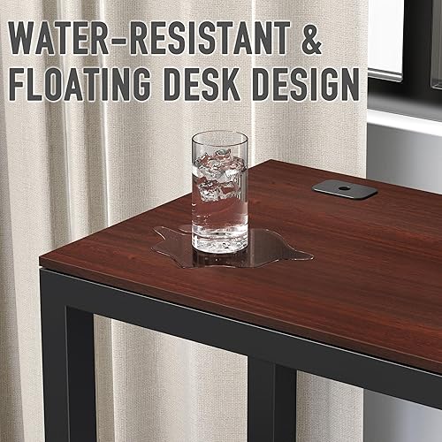 Miniatura 5 de SHW Escritorio esquinero de oficina en forma de L de grado comercial de 55 x 60 pulgadas, color cereza