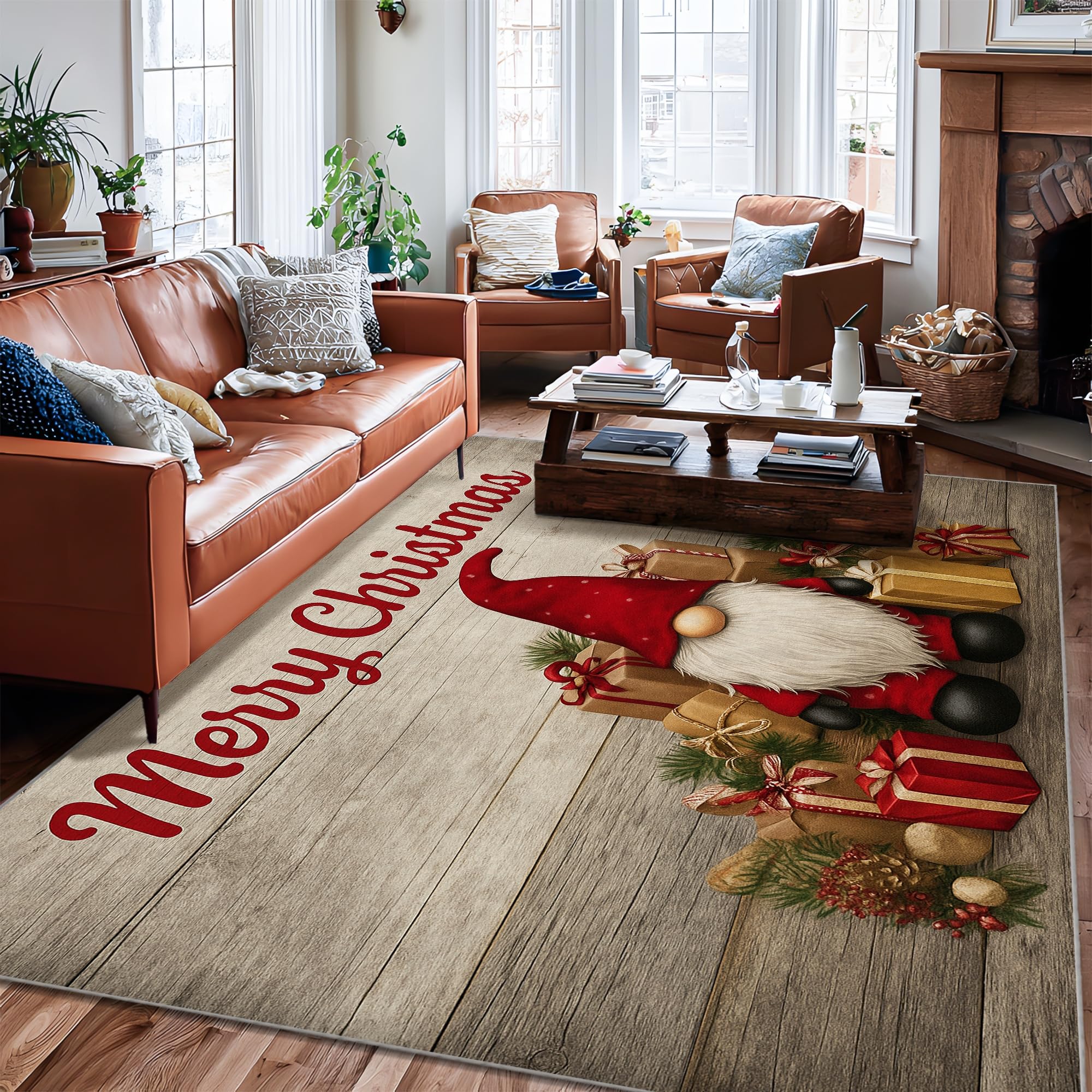 Tapis Nain de Noël grand format sous le lit pour réchauffer votre chambre