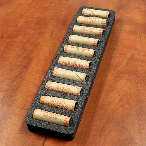 Polar Whale Bandeja organizadora de almacenamiento de monedas enrollada, delgada, sostiene el soporte para centavos para oficina o hogar,