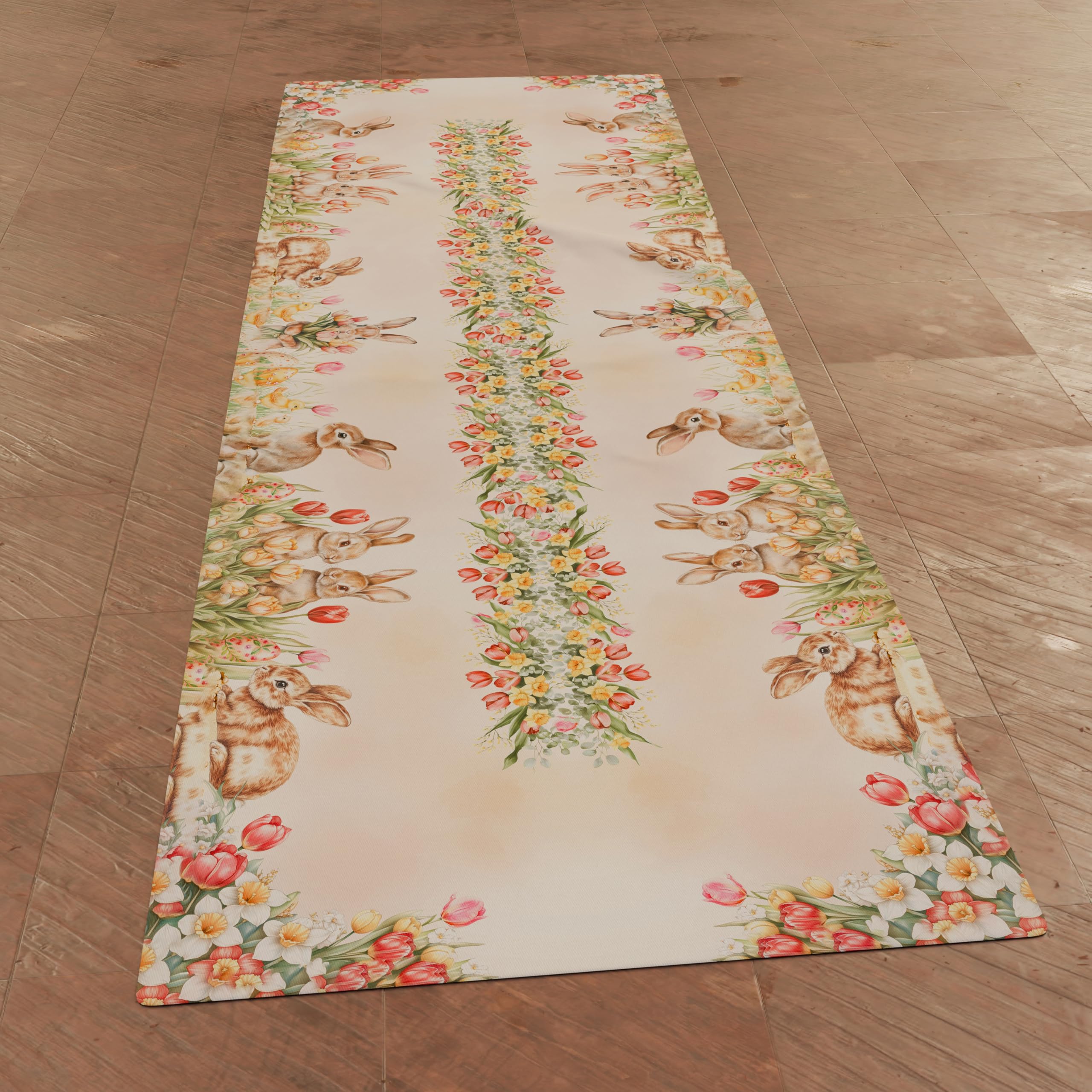 PETTI Artigiani Italiani - Easter Table Runner, Table Runner in Digital Print, 100% Made in Italy, Tulips, Runner Tavola 40x140 cm - Image 3