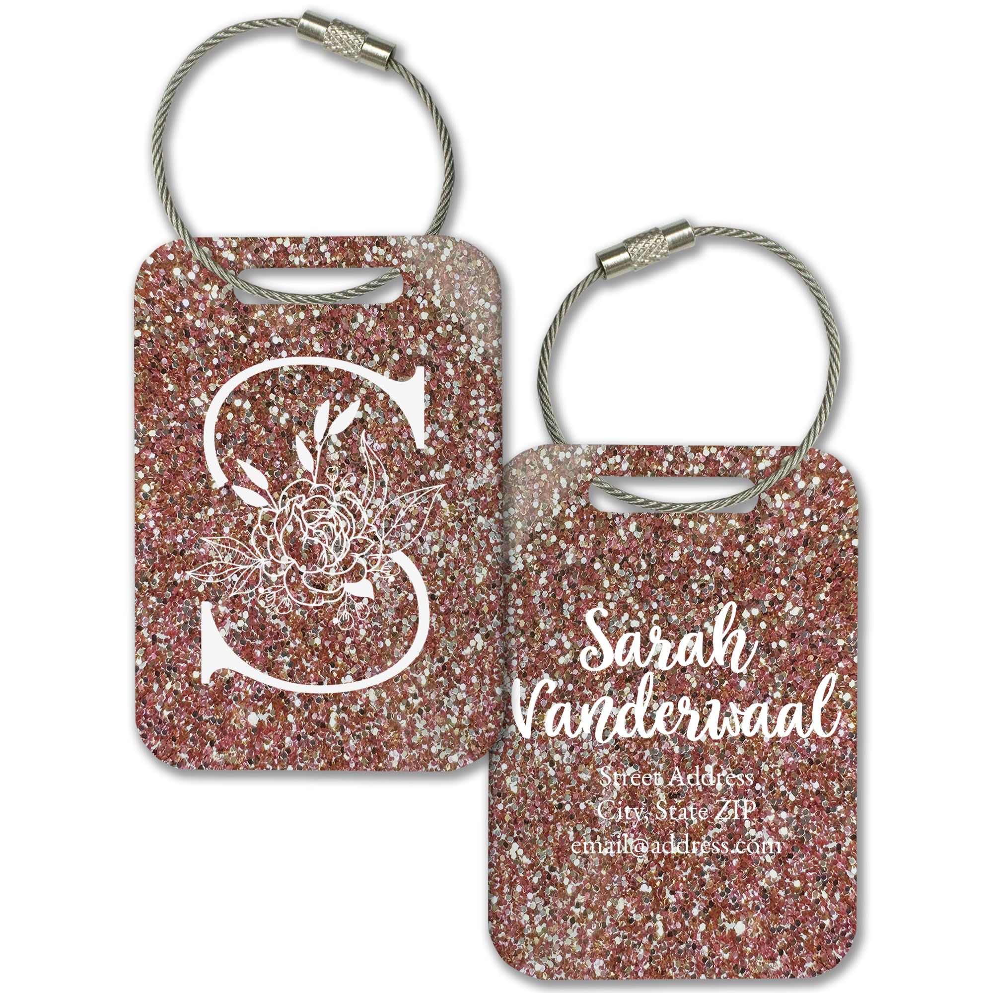 Personalized Monogram Name Tag for Luggage (3 or 6 Count Pack) | Custom Tag for Suitcase | Acrylic Name Tag for Travel | Choose Your Font & Color |