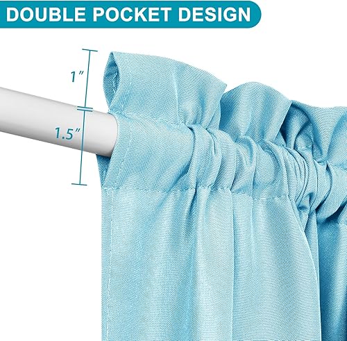 Miniatura 51 de Hiasan Cortinas para ventana de puerta delantera, bolsillo para barra, cortina de privacidad semitransparente para puerta francesa, 1 panel