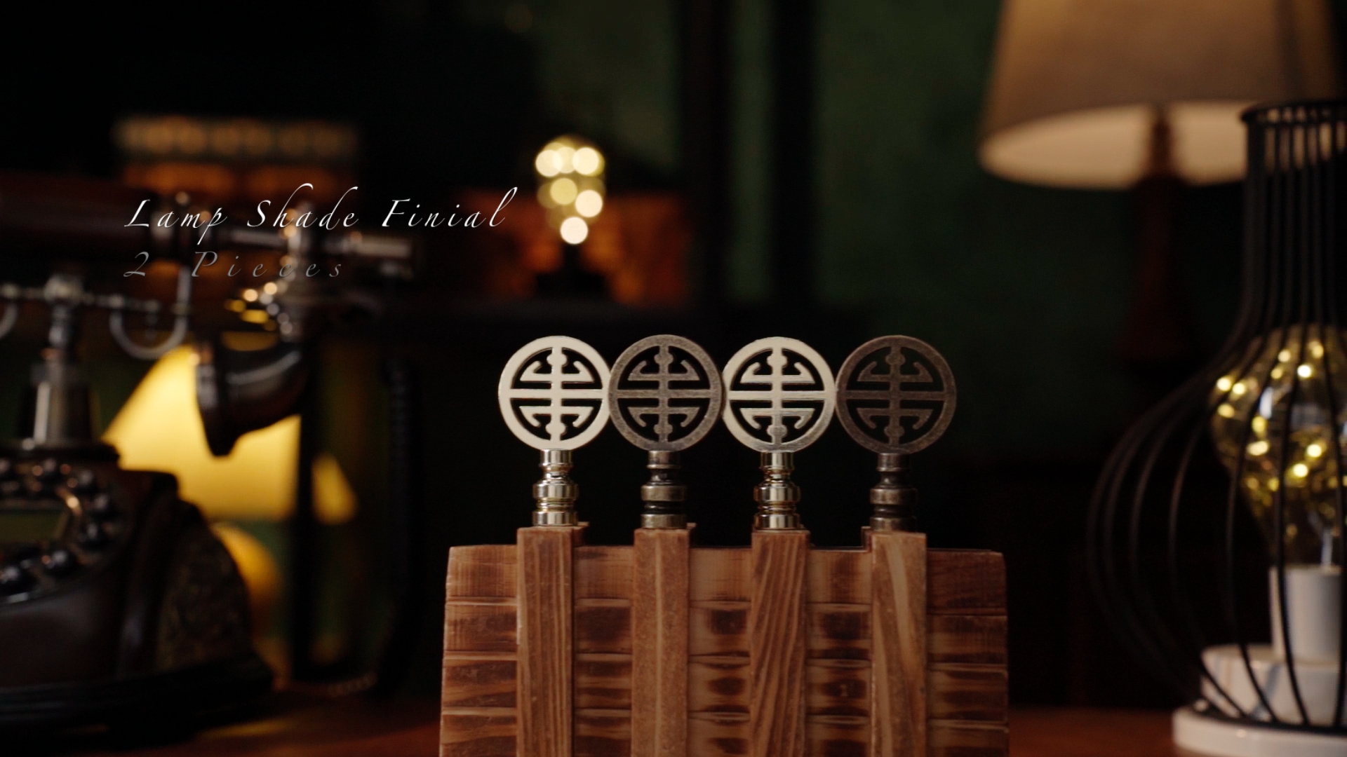 Honoson 2 Pieces Lamp Finials for Asian Oriental Brass Lamp