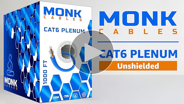 Amazon.com: MONK CABLES | CAT6 Plenum Cable 1000ft | UTP