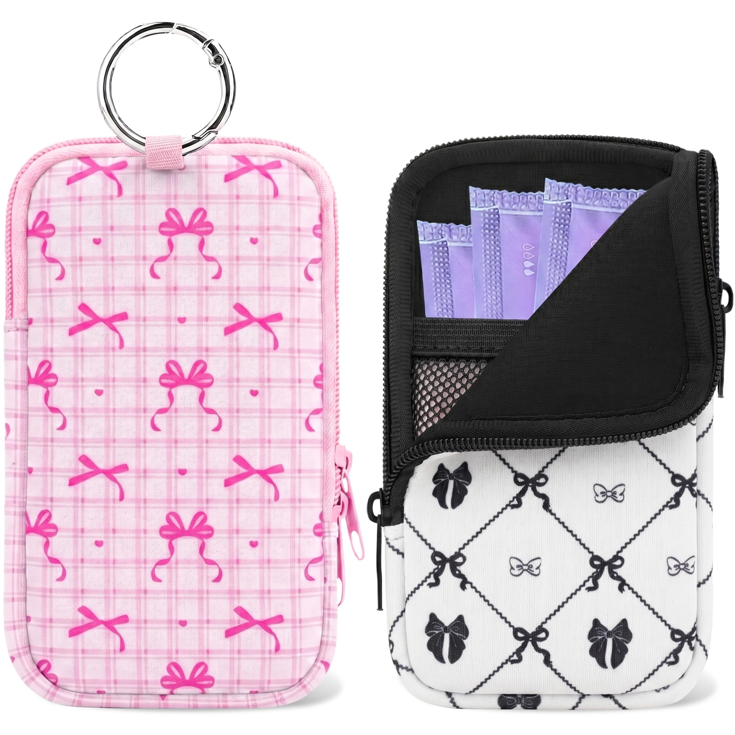 2PCS Tampon Holder Zipper Pouches Portable Period Bags