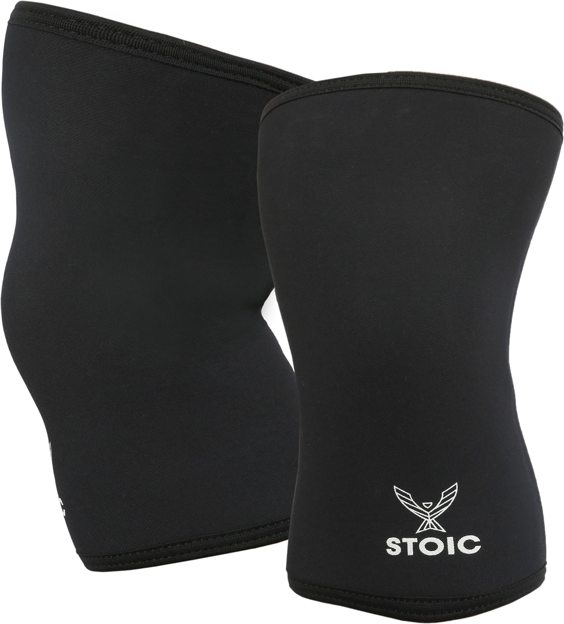 Stoic Knee Sleeves for Men Women - 7mm Neoprene Knee Support for Weightlifting, Powerlifting, Strength Training, Squat, Bodybuilding - IPF Approved Knee Compression Sleeves, 2-Pack (XXS)