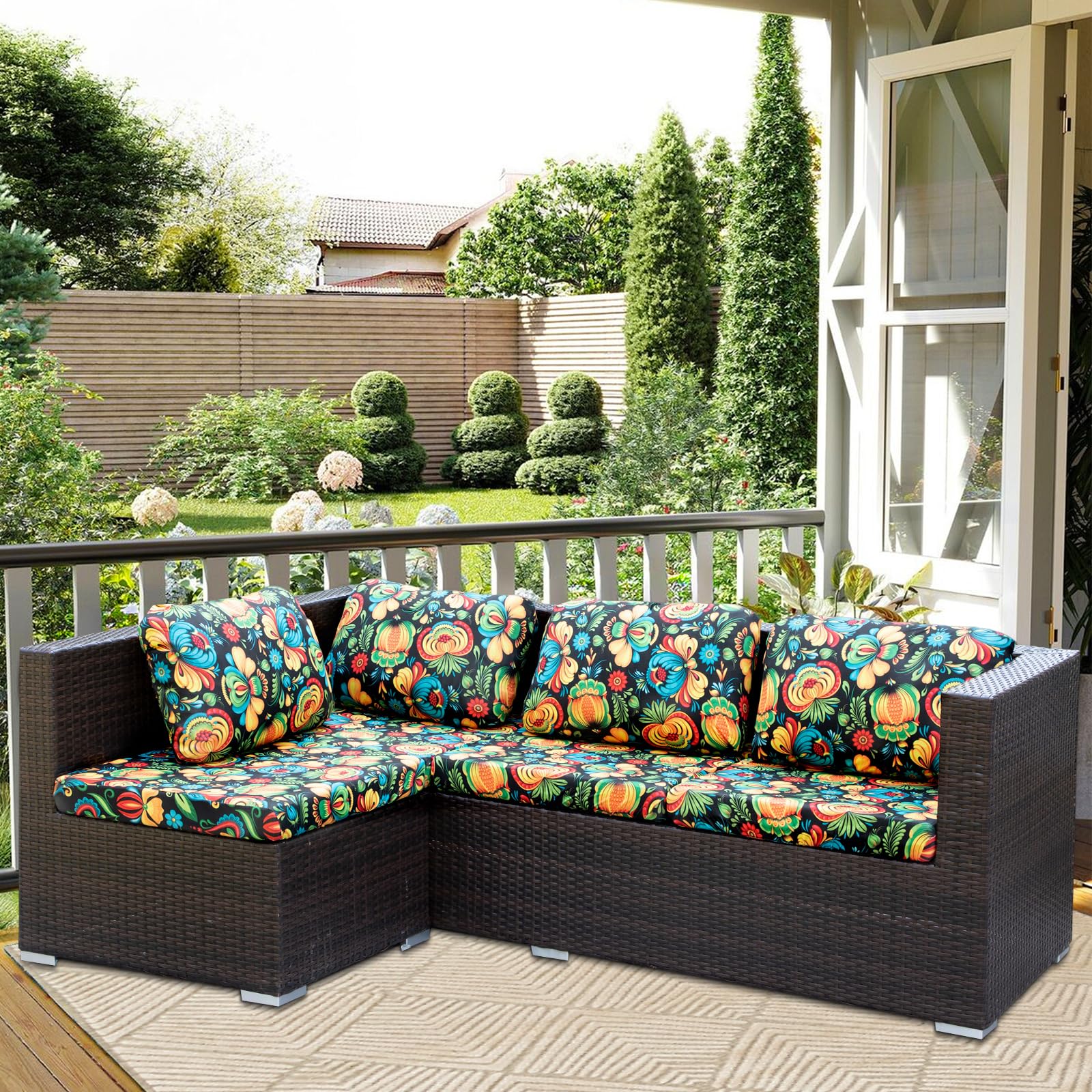 Amazon.com: HANDONTIME Psychedelic Outdoor Cushion Covers 8pcs