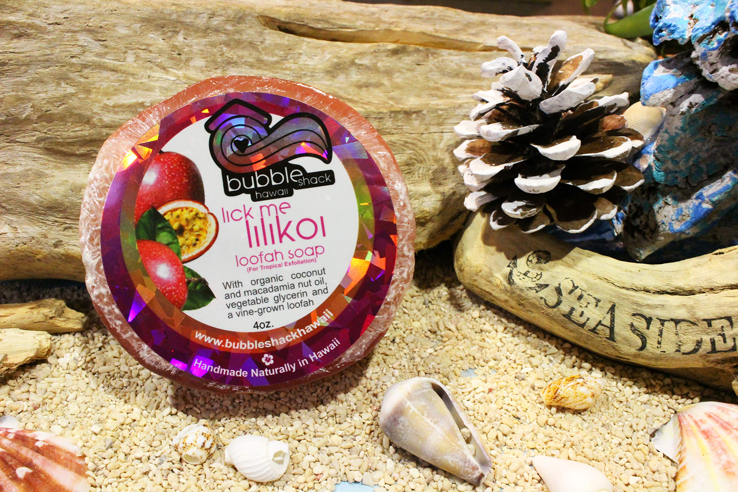 Amazon.com : BUBBLE SHACK HAWAIIAN Lick Me Lilikoi Loofah Soap 