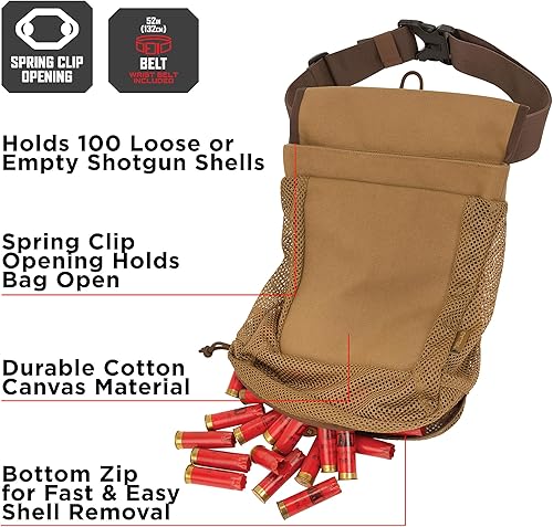 Miniatura 2 de Allen Company Rival Hull - Bolsa y cinturón de cintura de 52 pulgadas, con capacidad para 100 cascos vacíos, bronceado, marrón caramelo, talla